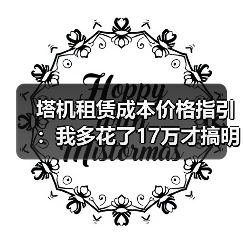塔机租赁成本价格指引：我多花了17万才搞明白这些门道 - 天诚一站式工程设备租赁