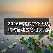 2026年我踩了个大坑:临时基建应急租赁服务怎么选才对(图3) 2026年我踩了个大坑:临时基建应急租赁服务怎么选才对(图3)