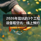 2026年最坑的3个工程设备租赁坑:线上预约工程设备租赁怎么选才不踩雷?(图3) 2026年最坑的3个工程设备租赁坑:线上预约工程设备租赁怎么选才不踩雷?(图3)