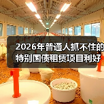 2026年普通人抓不住的特别国债租赁项目