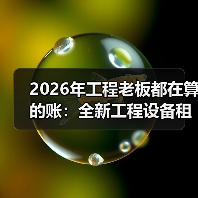 2026年工程老板都在算的账：全新工程设备租赁优势到底在哪(图1)