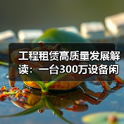 工程租赁高质量发展解读:一台300万设备闲置半年的教训(图4) 工程租赁高质量发展解读:一台300万设备闲置半年的教训(图4)